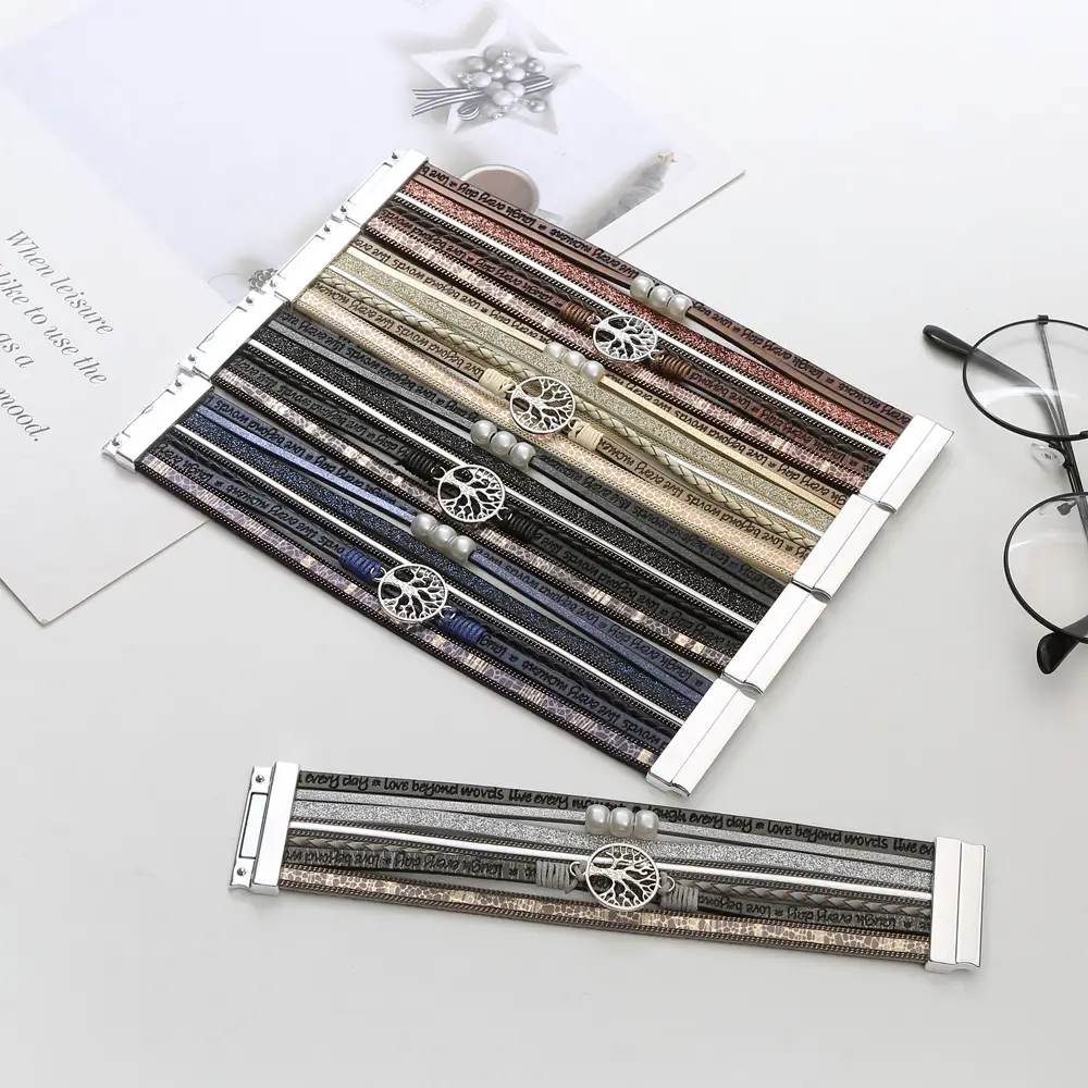 2023 Classic Handwoven Leather Bracelet Multi-layer European American Charm - Image 12