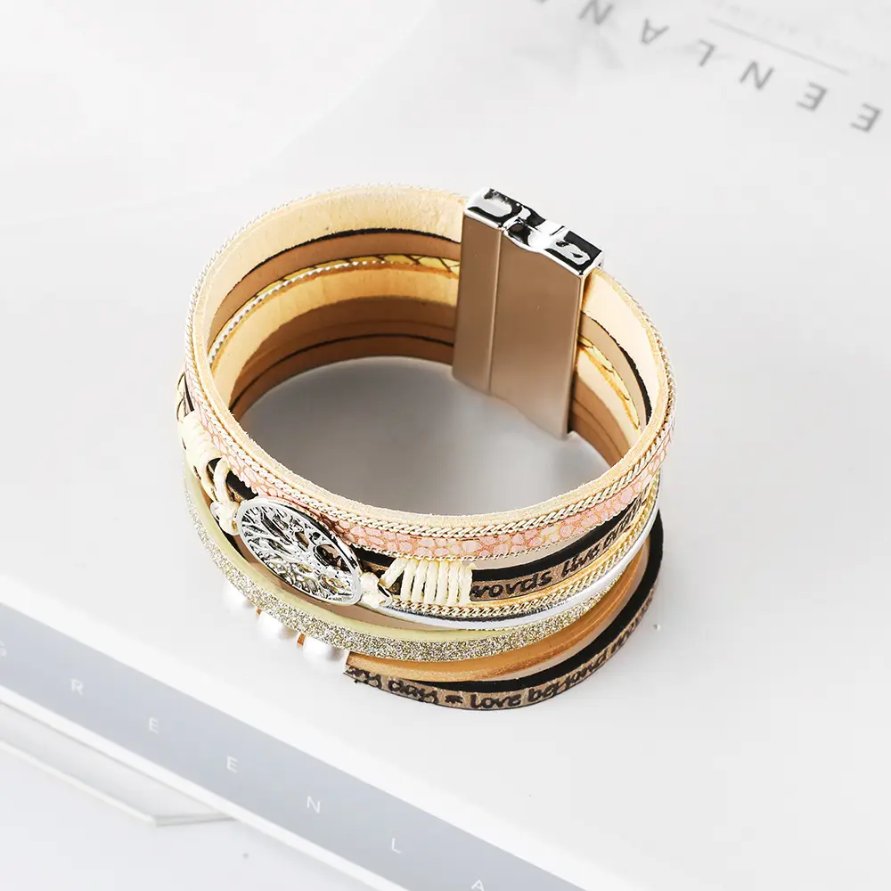 2023 Classic Handwoven Leather Bracelet Multi-layer European American Charm - Image 13