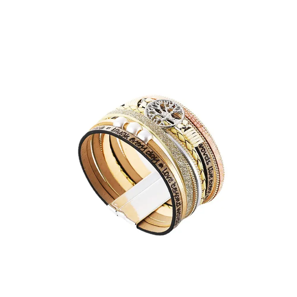 2023 Classic Handwoven Leather Bracelet Multi-layer European American Charm - Image 15
