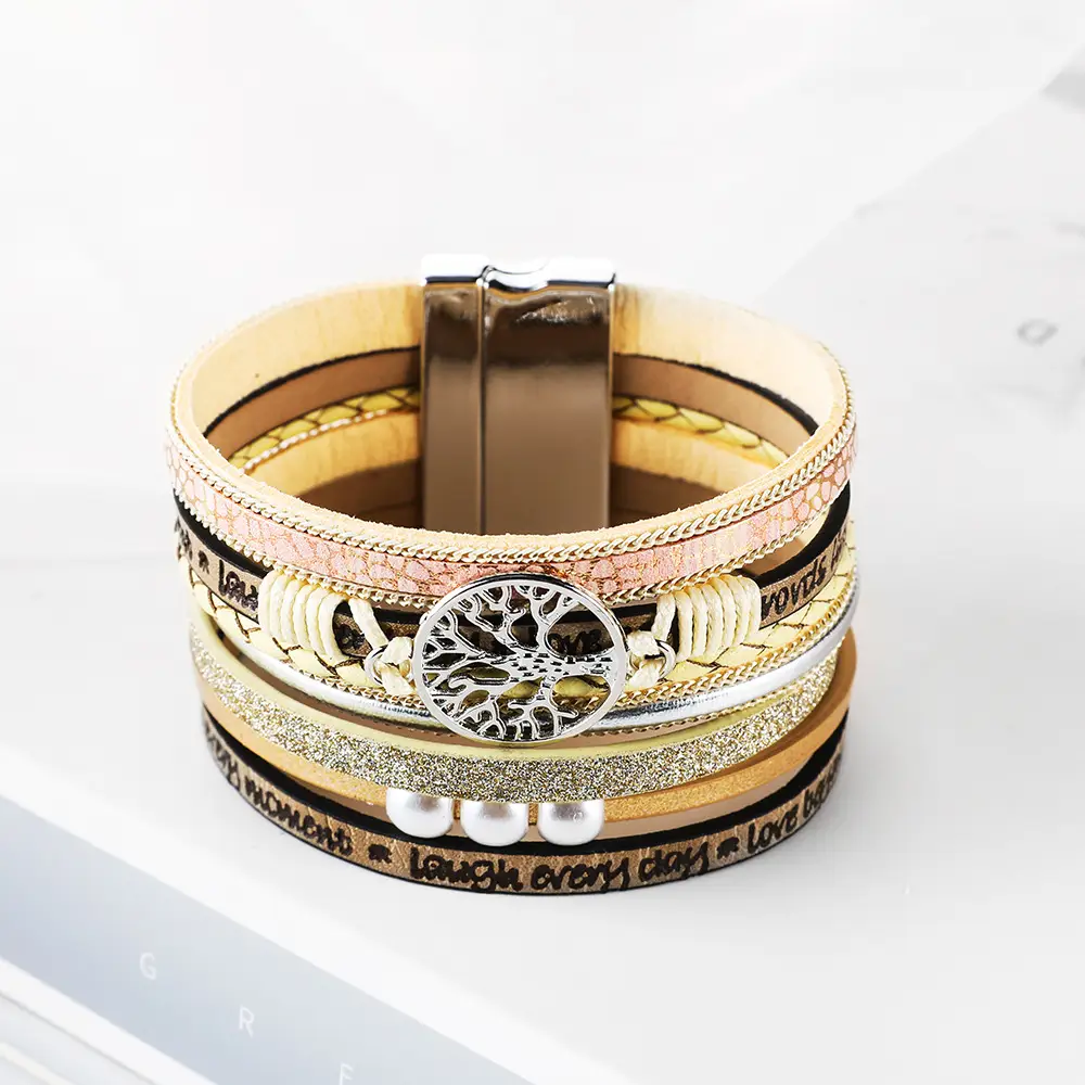 2023 Classic Handwoven Leather Bracelet Multi-layer European American Charm - Image 2