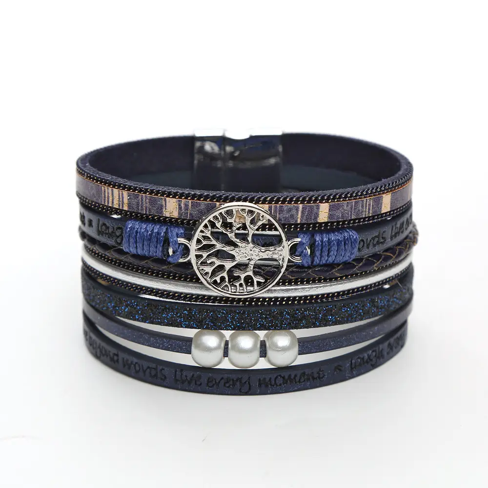 2023 Classic Handwoven Leather Bracelet Multi-layer European American Charm - Image 5
