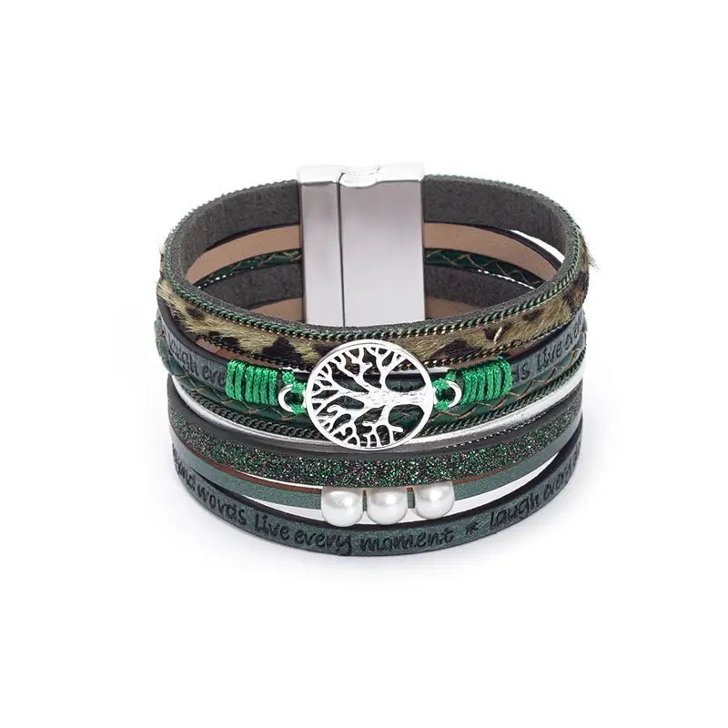 2023 Classic Handwoven Leather Bracelet Multi-layer European American Charm - Image 7
