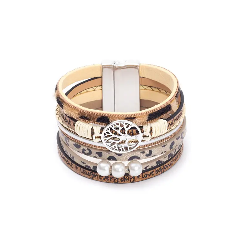 2023 Classic Handwoven Leather Bracelet Multi-layer European American Charm - Image 9
