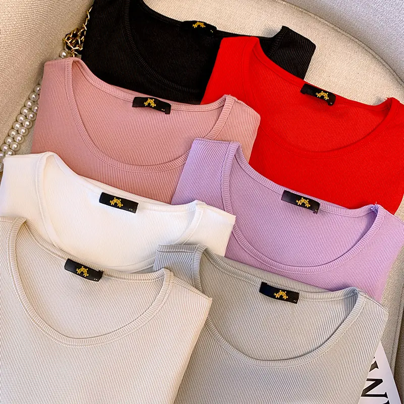 Plus Size Women's Red Elastic T-Shirt 124 Bust Fat Sister Fashion Bottoming Shirt 63364 - Image 18