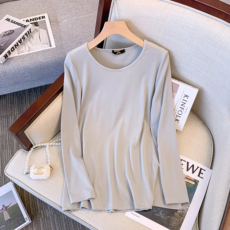 Plus Size Women's Red Elastic T-Shirt 124 Bust Fat Sister Fashion Bottoming Shirt 63364 - Image 7