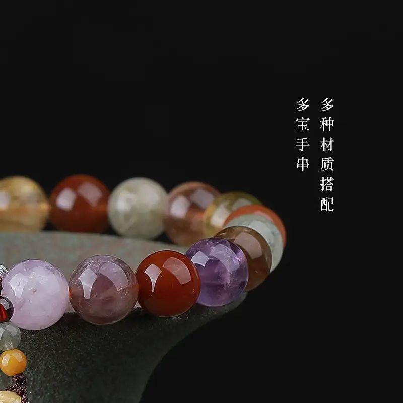 Brazilian Natural Color Crystal Hair Crystal Bracelet for Men Women