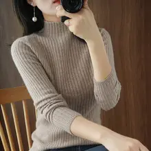 Women Orange Knit Round Neck Pullover Sweater — feature 59