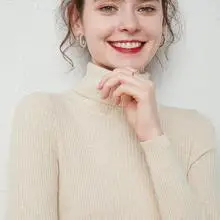 Women Orange Knit Round Neck Pullover Sweater — feature 83