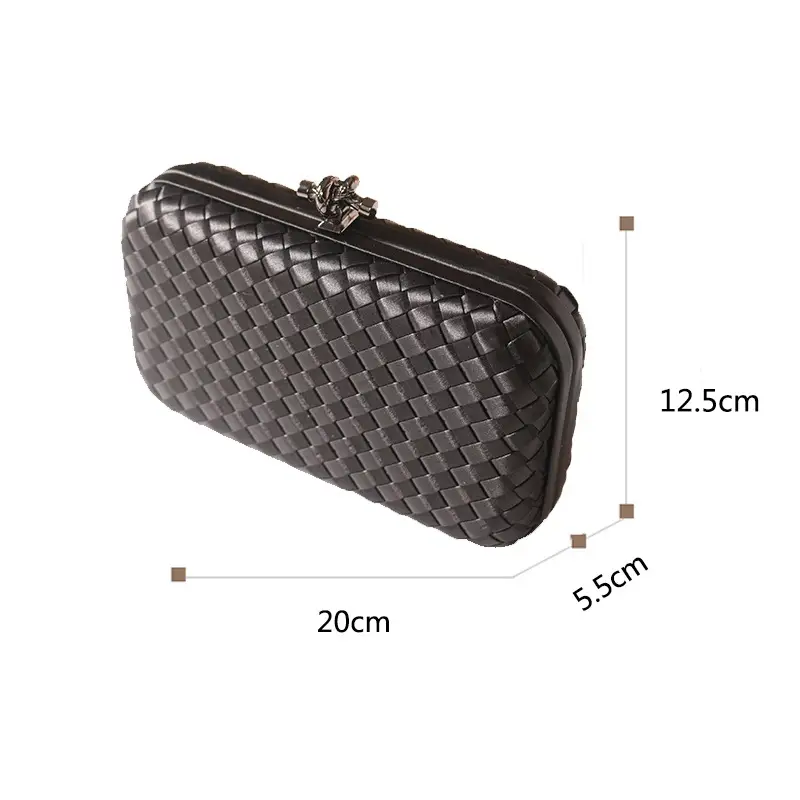 2025 European Banquet Clutch Bag Black Embroidered