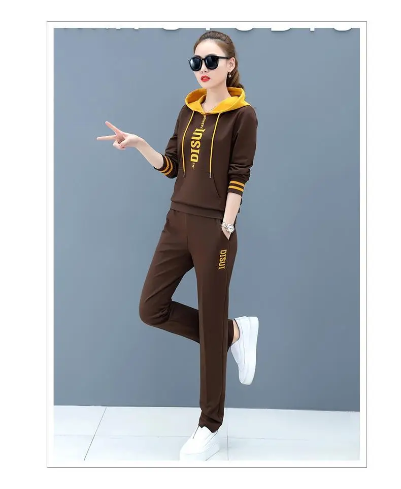 Women Hooded Sweatshirt Set Black Red Loose Fit Large — feature 14