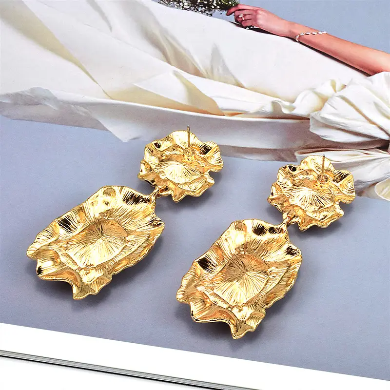 Red Gemstone Gold Plated Earrings Set for Women
