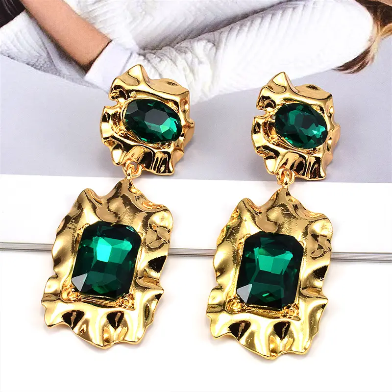 Red Gemstone Gold Plated Earrings Set for Women