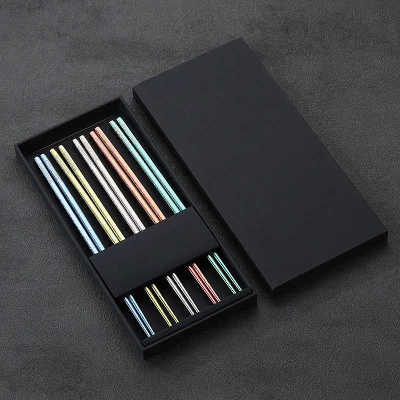 Pure Titanium Chopsticks 5 Pairs Colorful Set - Image 8