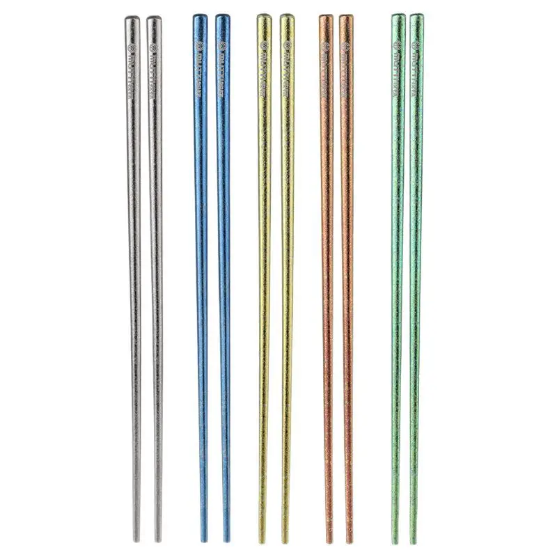 Pure Titanium Chopsticks 5 Pairs Colorful Set - Image 10