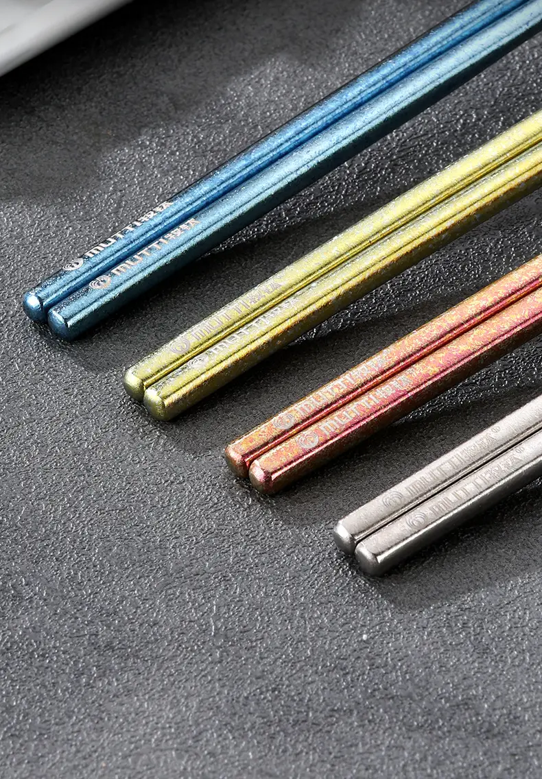 Pure Titanium Chopsticks 5 Pairs Colorful Set — feature 14