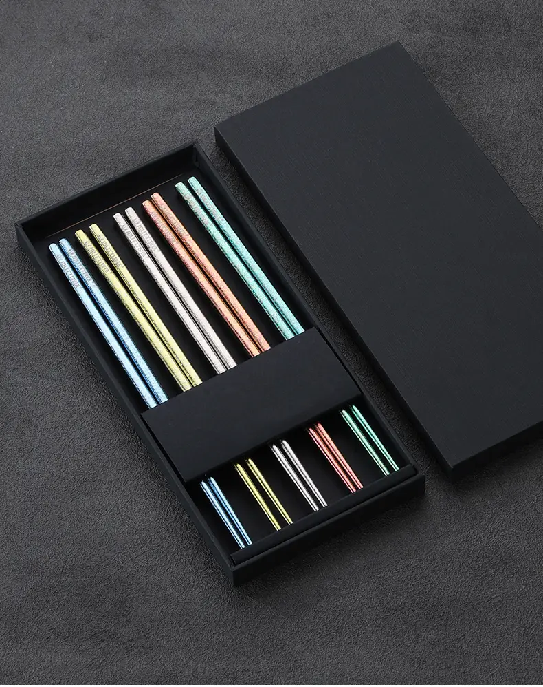 Pure Titanium Chopsticks 5 Pairs Colorful Set — feature 18