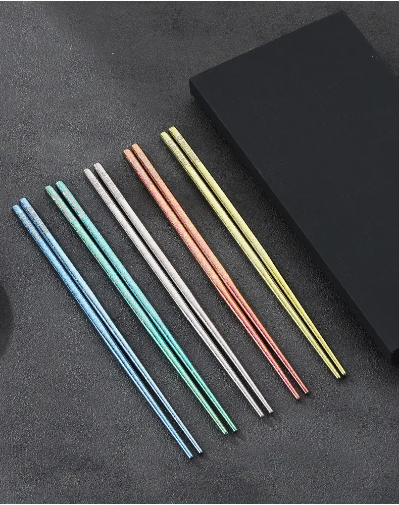 Pure Titanium Chopsticks 5 Pairs Colorful Set — feature 19