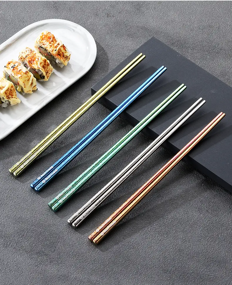 Pure Titanium Chopsticks 5 Pairs Colorful Set — feature 20