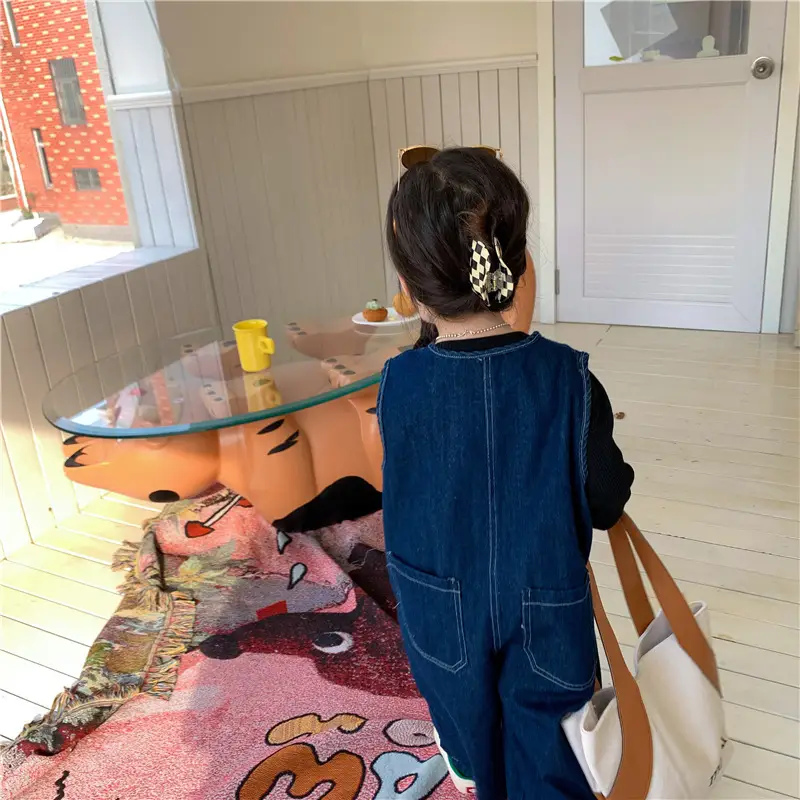Baby Denim Jumpsuit 2022 Retro Wide Leg — feature 14