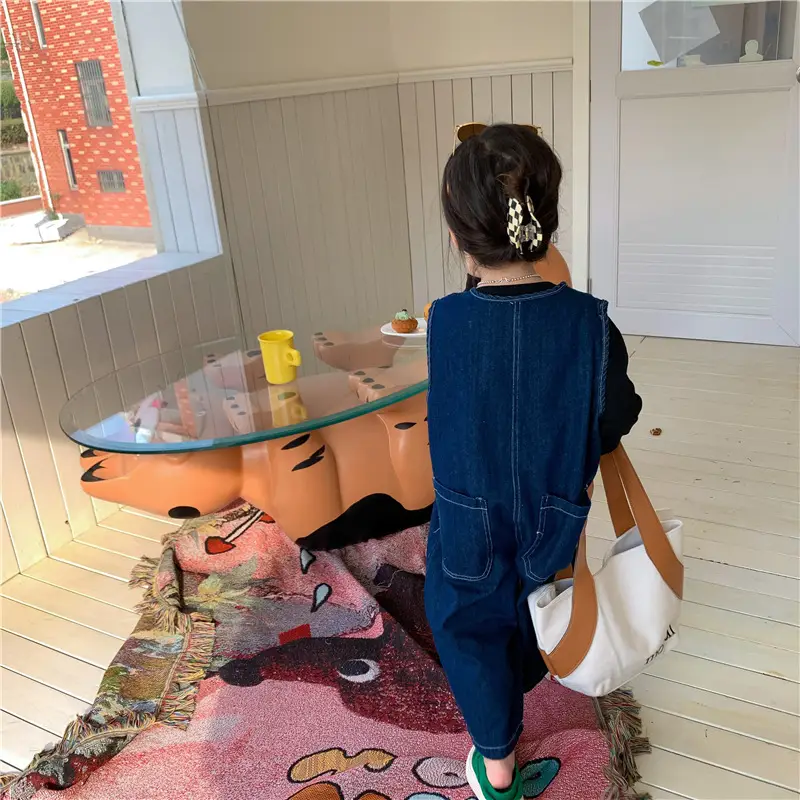 Baby Denim Jumpsuit 2022 Retro Wide Leg — feature 15