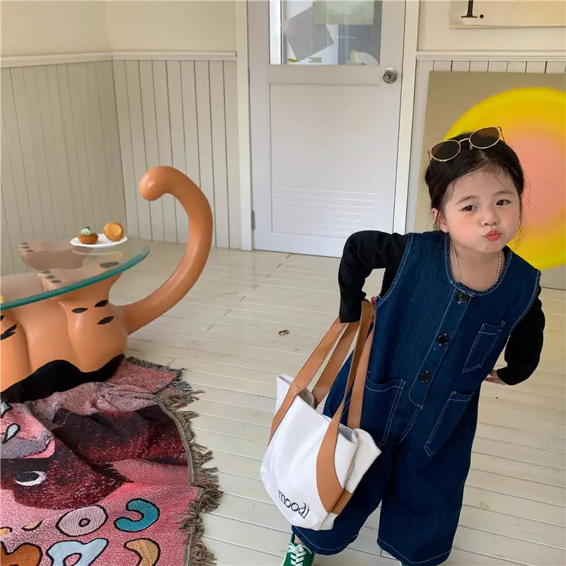 Baby Denim Jumpsuit 2022 Retro Wide Leg — feature 24