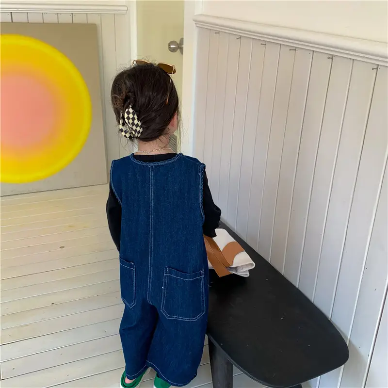 Baby Denim Jumpsuit 2022 Retro Wide Leg — feature 28