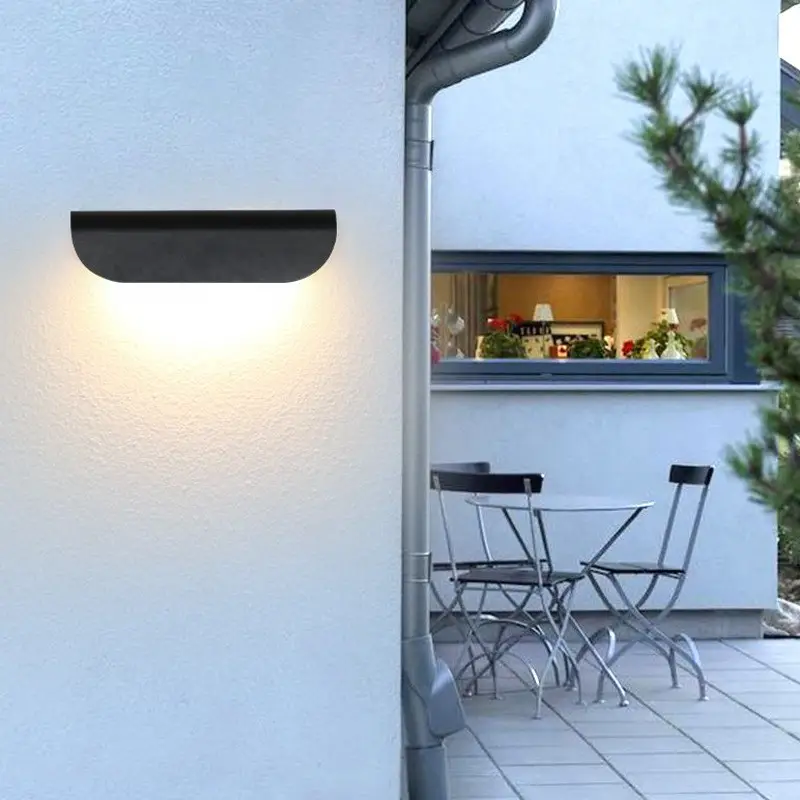 Outdoor LED Wall Lamp Black White Minimalist High Visibility