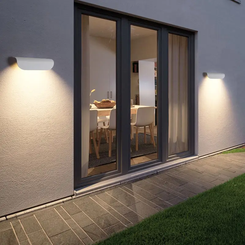 Outdoor LED Wall Lamp Black White Minimalist High Visibility