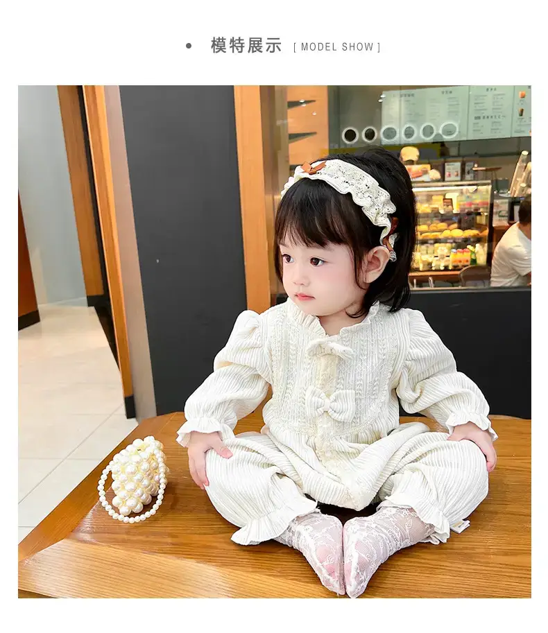 Beige Bow Romper for Baby 2024 Spring — feature 37
