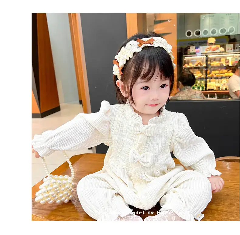 Beige Bow Romper for Baby 2024 Spring — feature 38