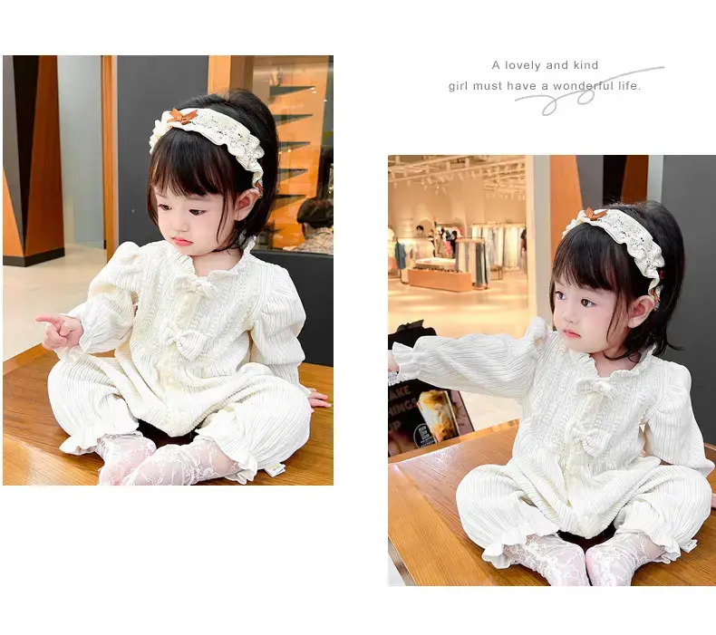 Beige Bow Romper for Baby 2024 Spring — feature 40