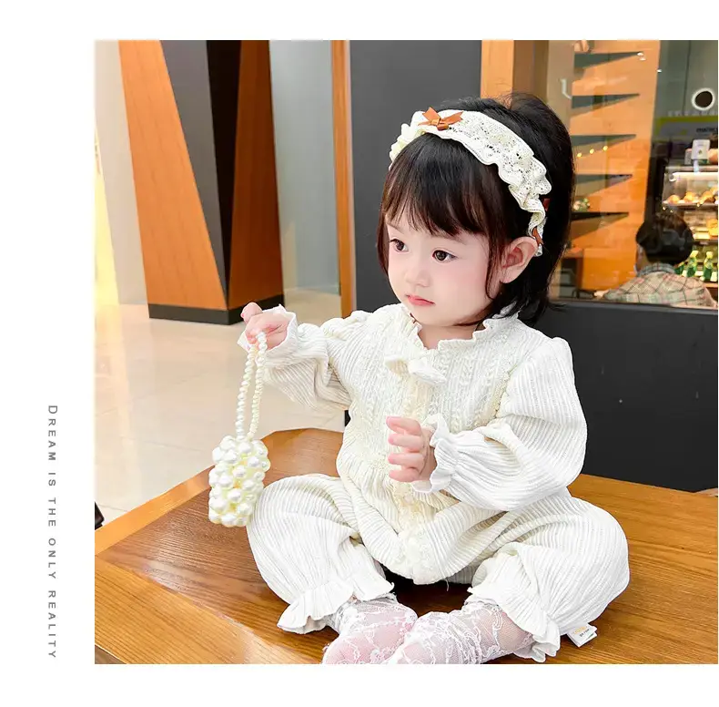 Beige Bow Romper for Baby 2024 Spring — feature 42