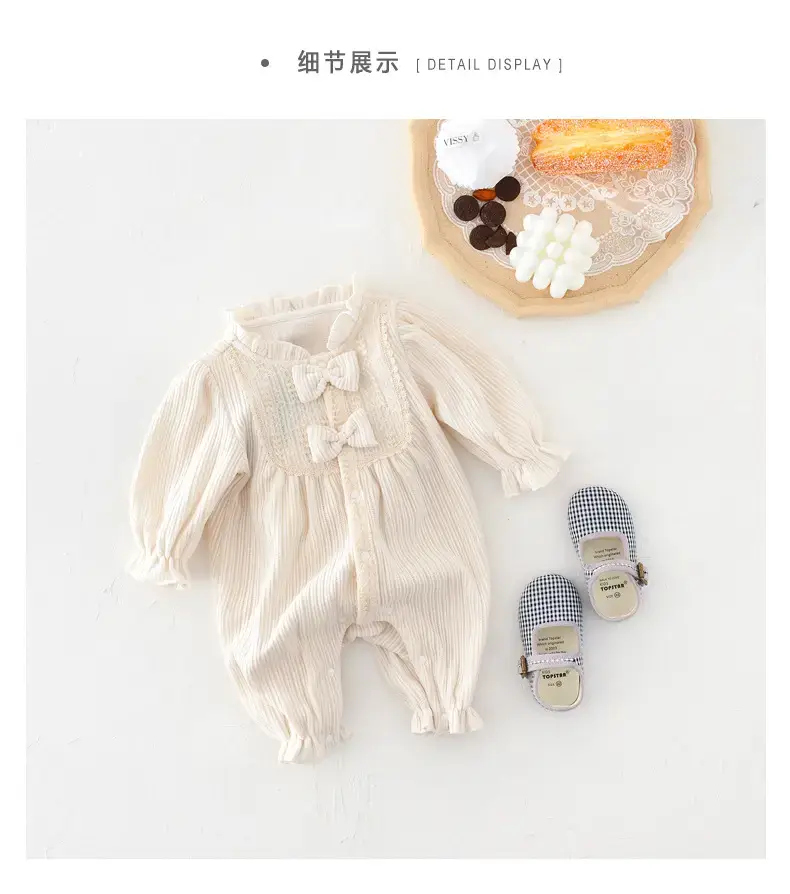 Beige Bow Romper for Baby 2024 Spring — feature 45