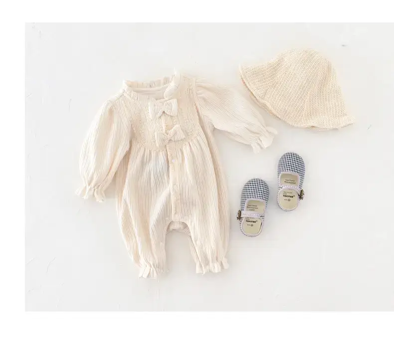 Beige Bow Romper for Baby 2024 Spring — feature 50