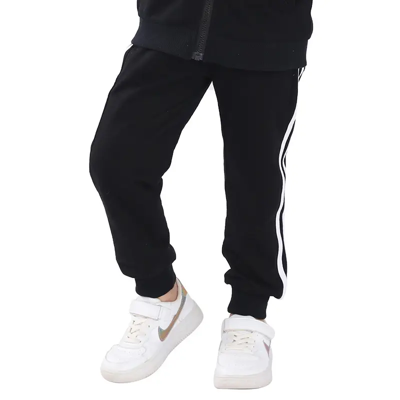 Red Boys' Two Stripes Track Pants Navy Blue Girls' Sports Pants - Image 10
