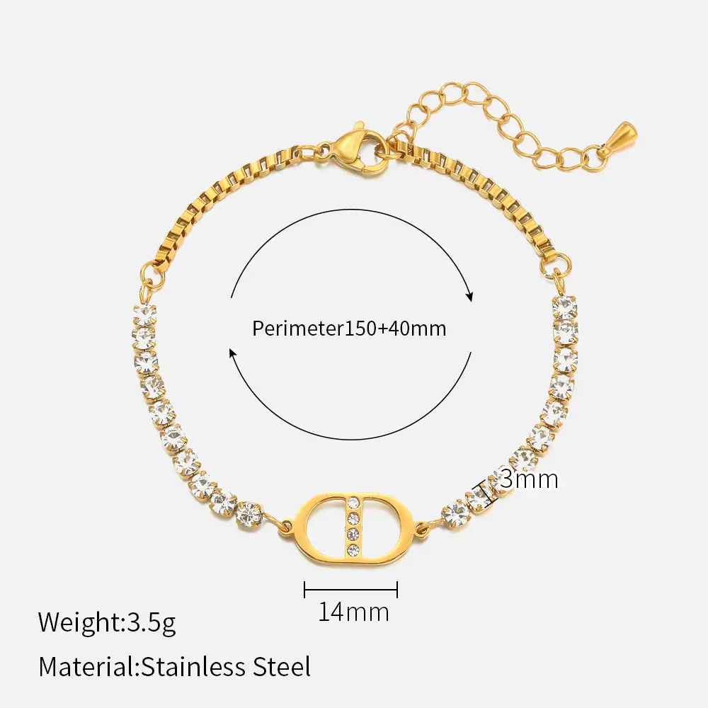 18K Gold Diamond Butterfly Clover Bracelet 150mm - Image 3