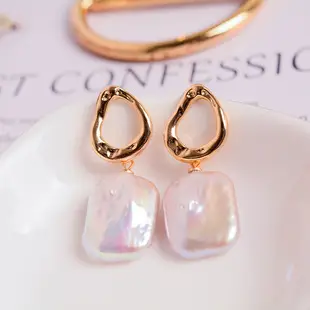 One Bei Zi Fritillary Earrings Silver Needle Women's Niche High-end Light Luxury Fan-shaped Natural Freshwater Pearl Earrings — feature 12