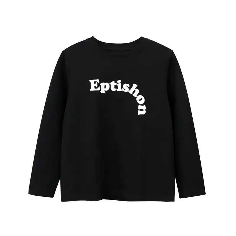 White Long Sleeve T-Shirt with Blue Graphic Print for Kids - Image 2