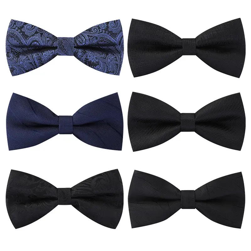 Men's Black Bow Tie Wedding Bow - Image 27