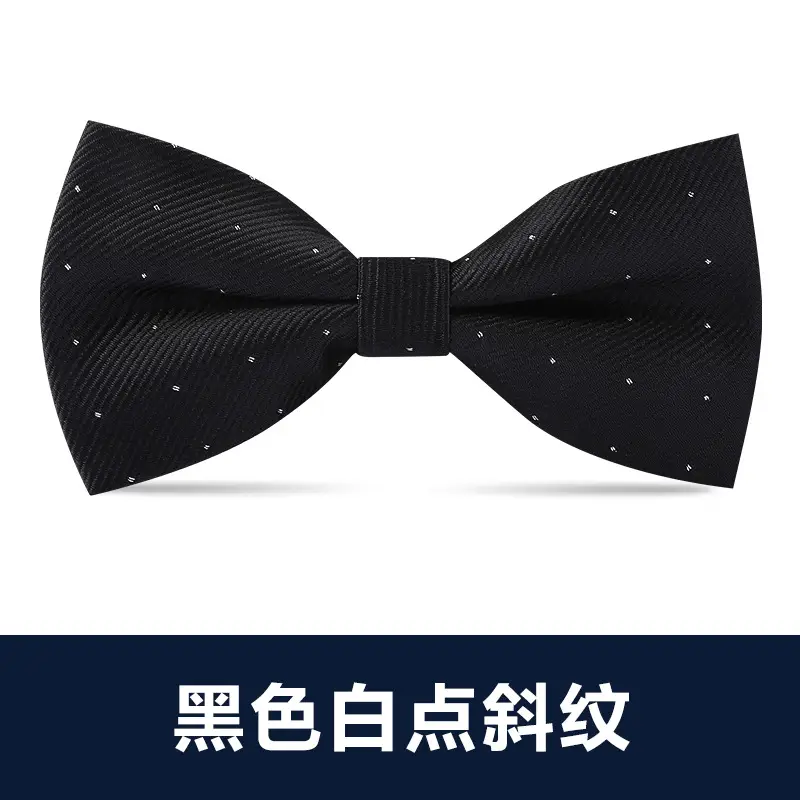 Men's Black Bow Tie Wedding Bow - Image 3