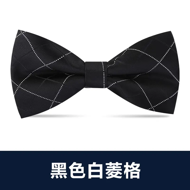 Men's Black Bow Tie Wedding Bow - Image 4