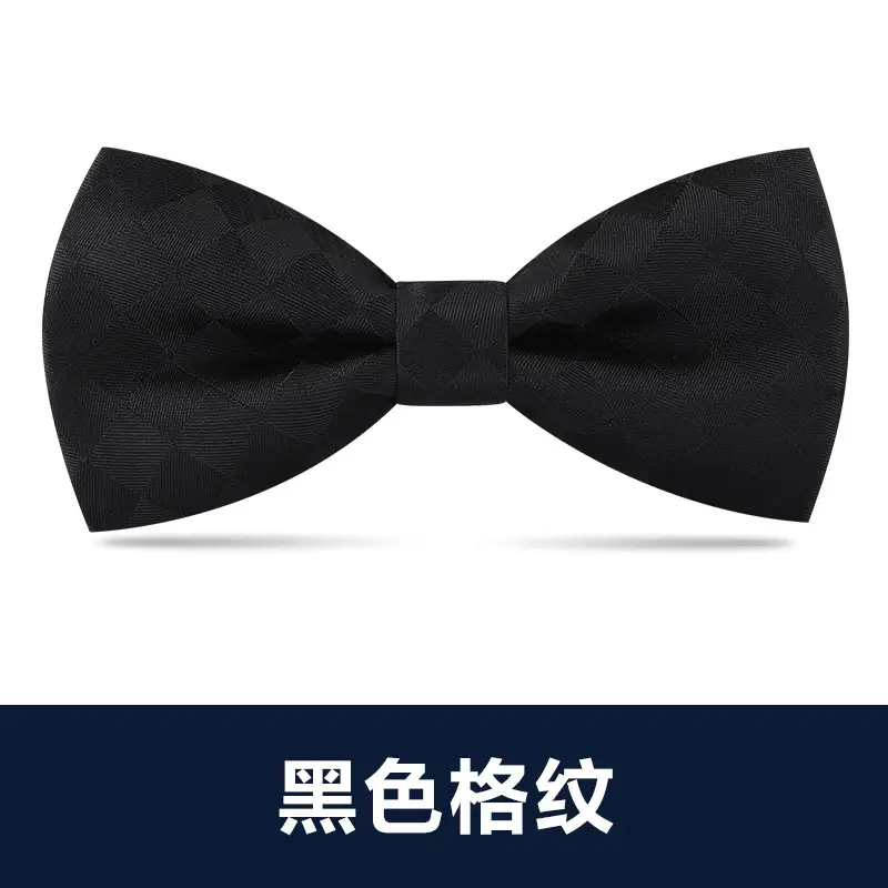 Men's Black Bow Tie Wedding Bow - Image 5