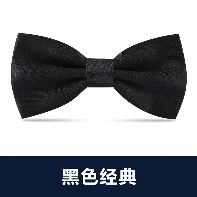 Men's Black Bow Tie Wedding Bow - Image 6