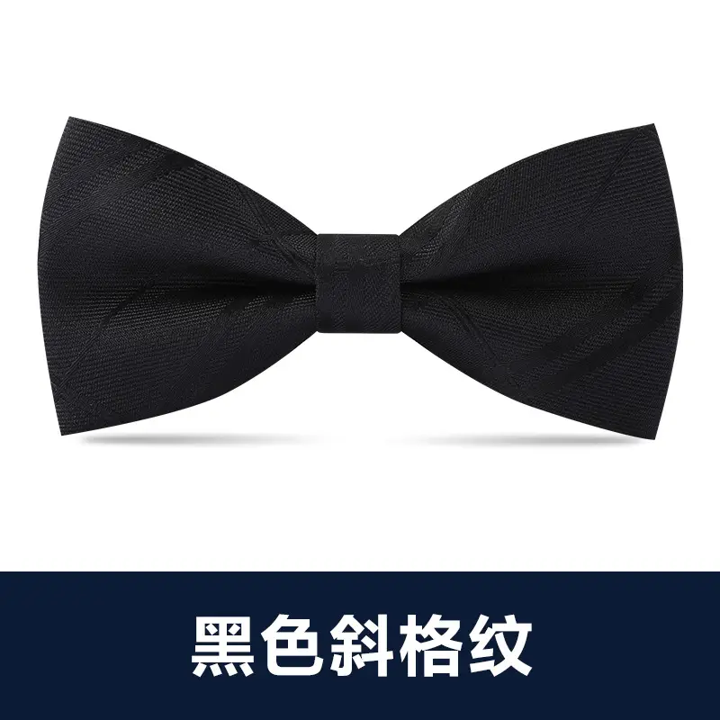 Men's Black Bow Tie Wedding Bow - Image 8