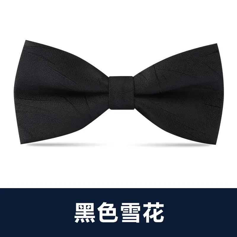 Men's Black Bow Tie Wedding Bow - Image 9