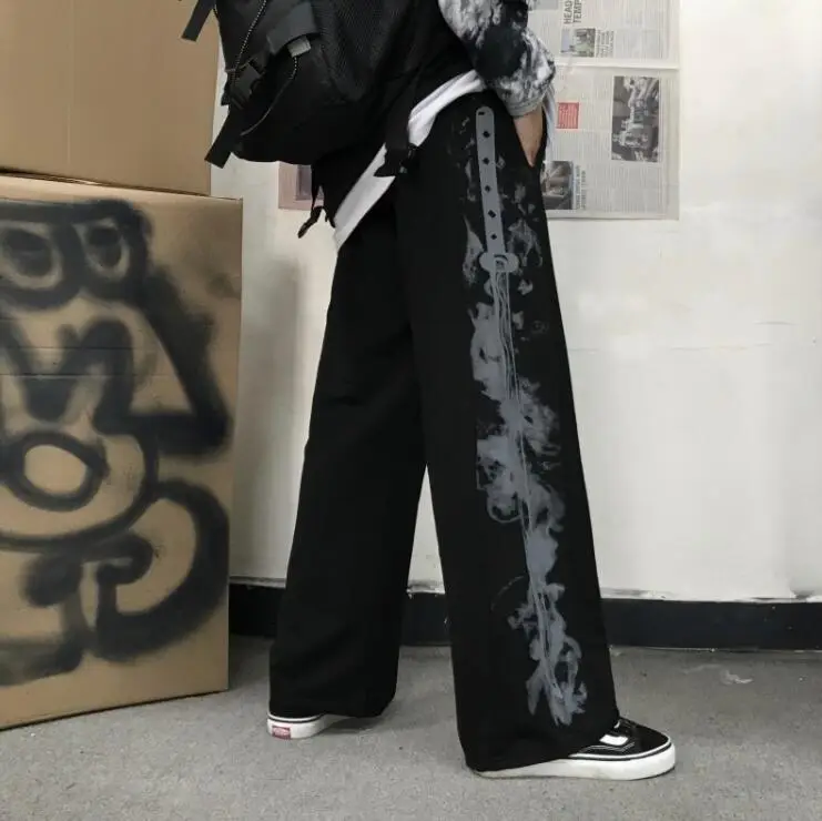 Women Korean Style Black Wide Leg Pants High Waist Loose Casual — feature 13