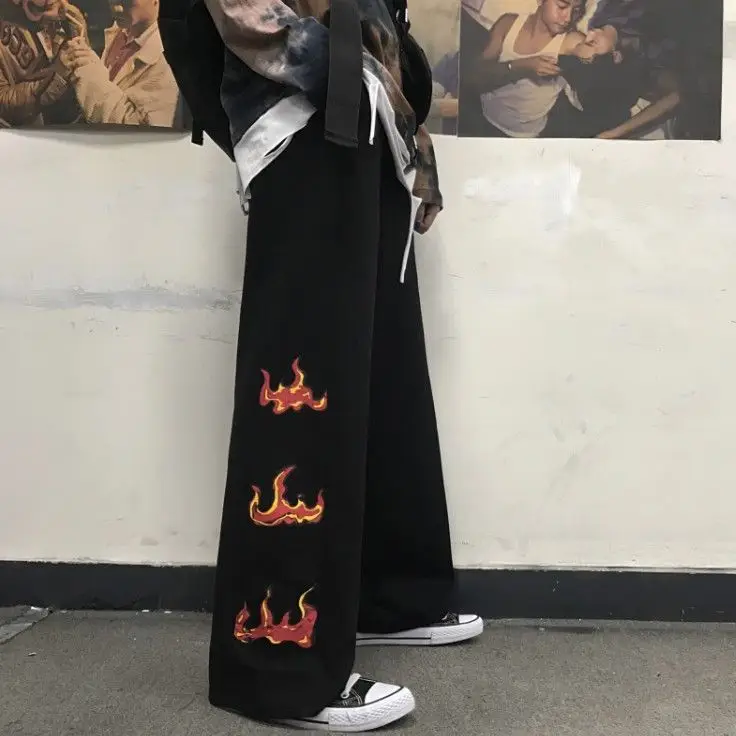 Women Korean Style Black Wide Leg Pants High Waist Loose Casual — feature 17