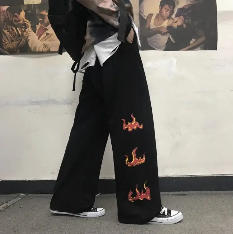Women Korean Style Black Wide Leg Pants High Waist Loose Casual — feature 18