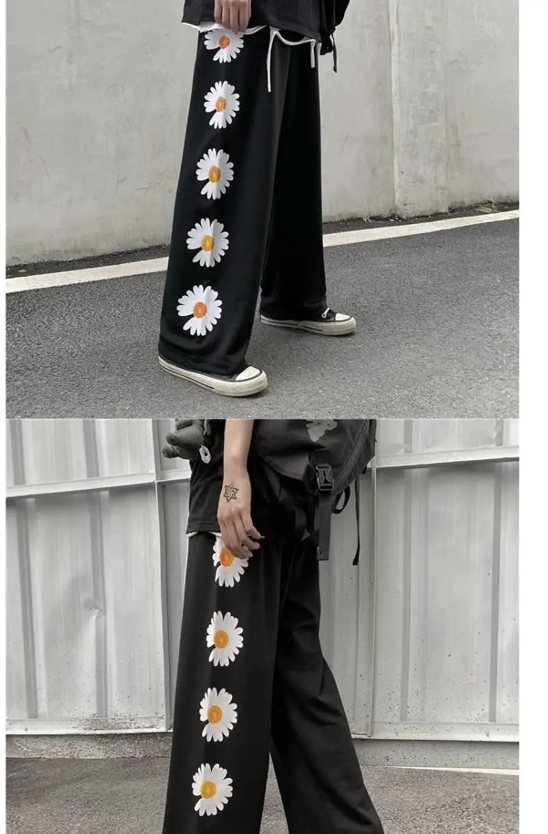 Women Korean Style Black Wide Leg Pants High Waist Loose Casual — feature 4
