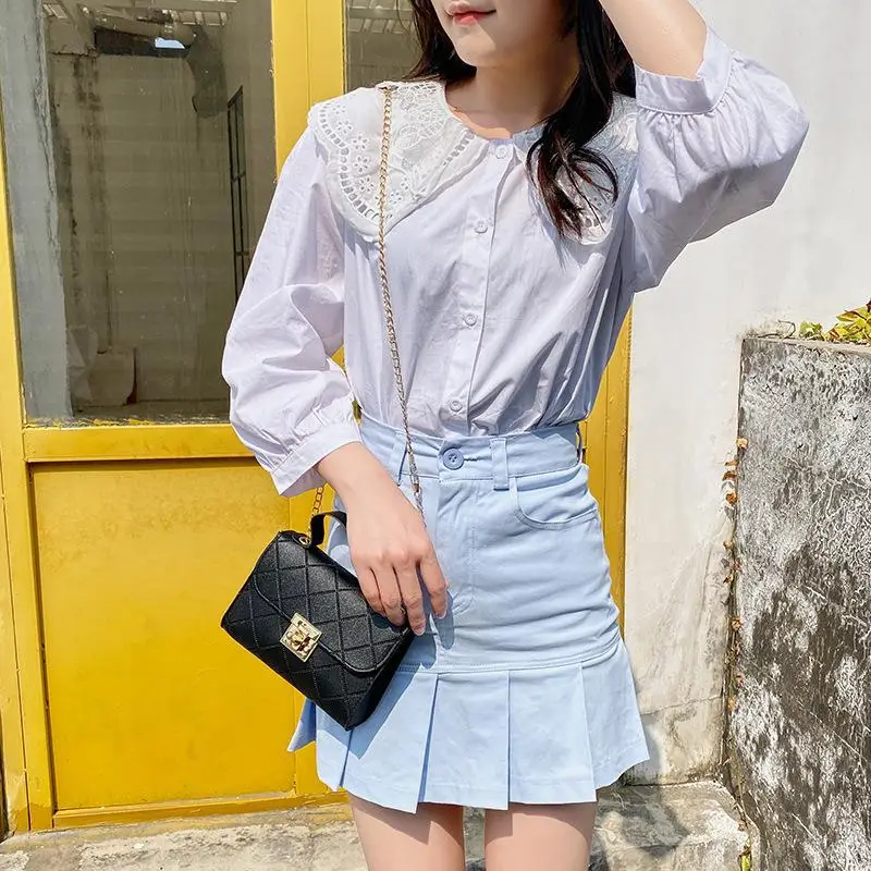 White Lock Chain Women's Small Square Bag - Image 13